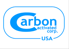 Logo of Carbon Activated Corp. USA with blue and white colors on a white background