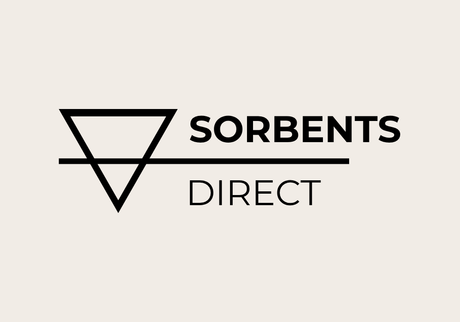 Sorbents Direct Logo is an upside down triangle with a dissecting line which is the ancient Greek alchemy sign for earth 