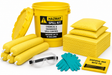 20 gallon Hazmat spill kit with yellow chemical absorbents, PPE and UN-approved screw-top salvage drum