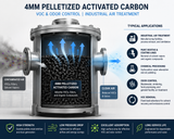4 mm pelletized activated carbon fixed-bed system for VOC removal, odor control, and industrial air treatment