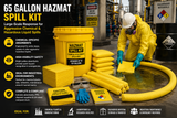 65 gallon Hazmat spill kit for chemical plants, laboratories, hazardous material storage, and industrial emergency response