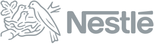 Nestle logo in gray on a white background