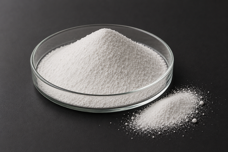 Evonik CHROMATOCEL S-200 high-purity silica gel chromatography media in a laboratory sample dish.