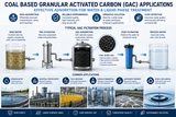 Coal-based granular activated carbon GAC filtration process for drinking water, industrial process water, and wastewater treatment