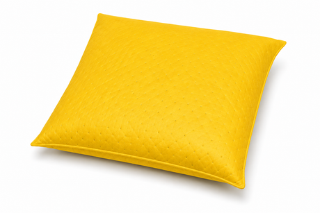 Yellow 18 x 18 inch Hazmat absorbent pillow for chemical and hazardous spill control