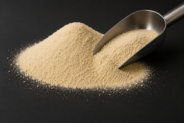 Arkema SILIPORITE NK 20 AP 5A synthetic zeolite molecular sieve powder with stainless steel material scoop.