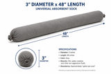 Universal absorbent sock dimensions showing 3-inch diameter by 48-inch length