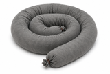 Gray universal absorbent socks for containing oil, water, coolant and industrial fluid spills