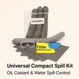 Universal Compact Spill Kit with gloves, goggles, and absorbent pads on a white background
