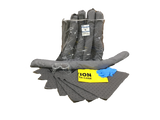 Universal Compact Spill Kit with gloves, goggles, and absorbent pads on a white background
